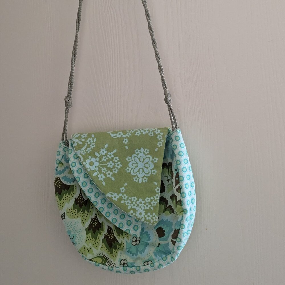 Cross Body Bag for Spring Likely Handmade Blue Green Colors